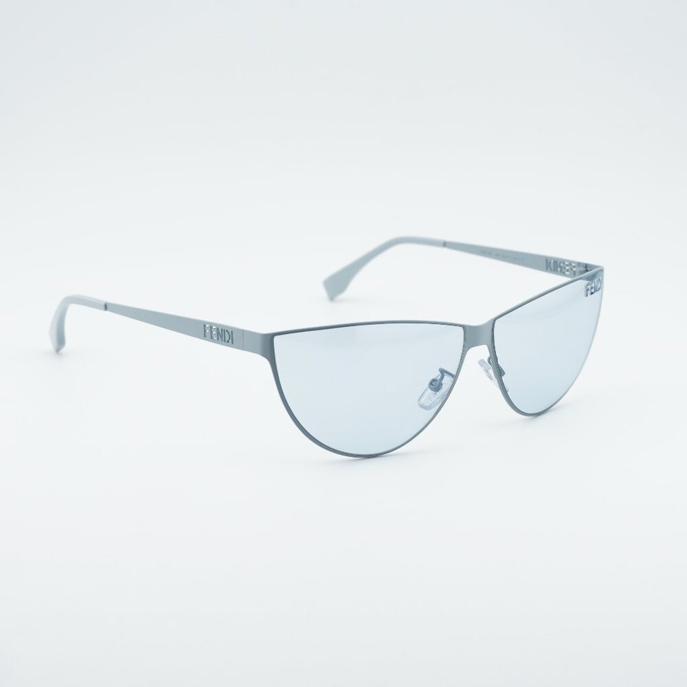 Fendi FE40138U 85V Sunglasses Blue Cat Eye Frame, Blue Lenses